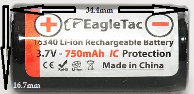 RCR123 lithium battery