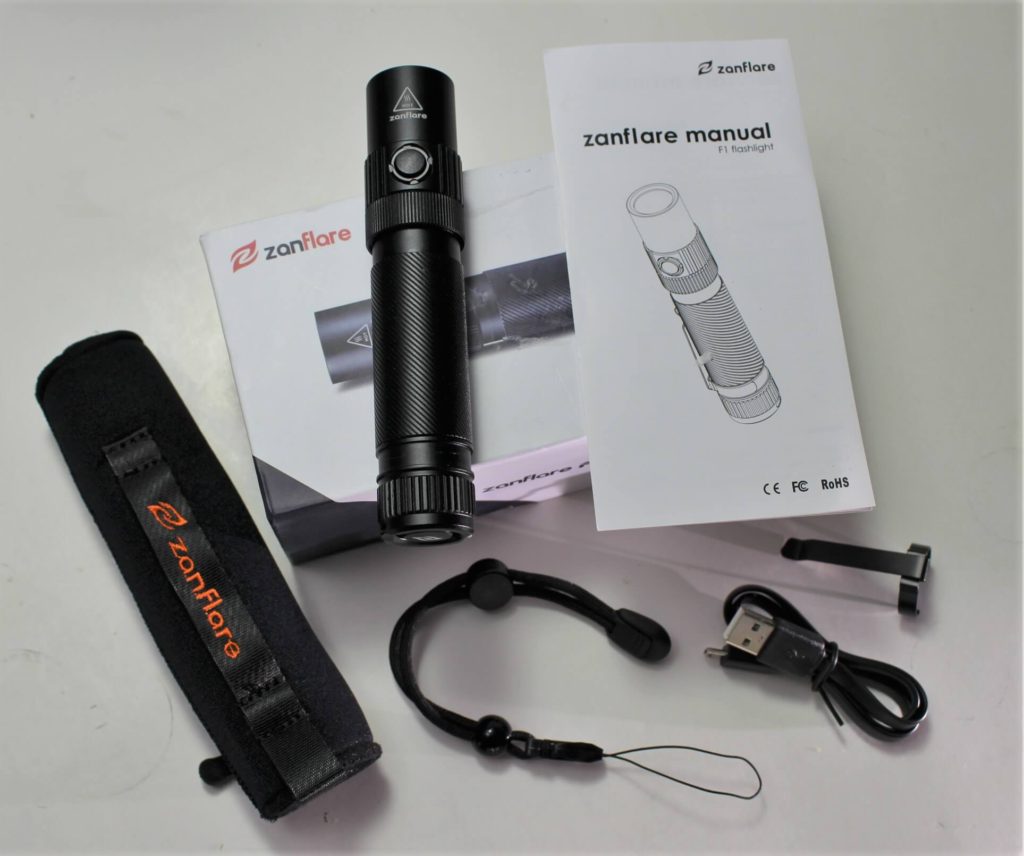 Zanflare F1 flashlight package